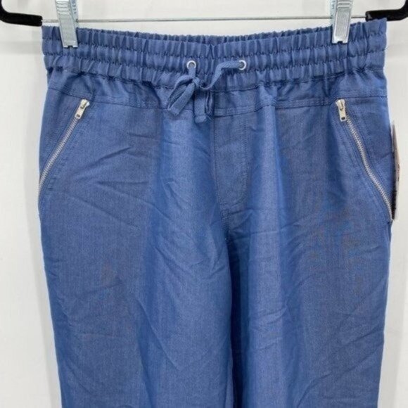 Nanette Lepore Spring Fling Chambray Tencel Travel Lightweight 2 Jogger Pant NWT - Picture 3 of 8